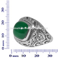 Lovely Green Onyx Natural Gemstone com 925 Sterling Silver Antique Style Wedding Ring Joalheria